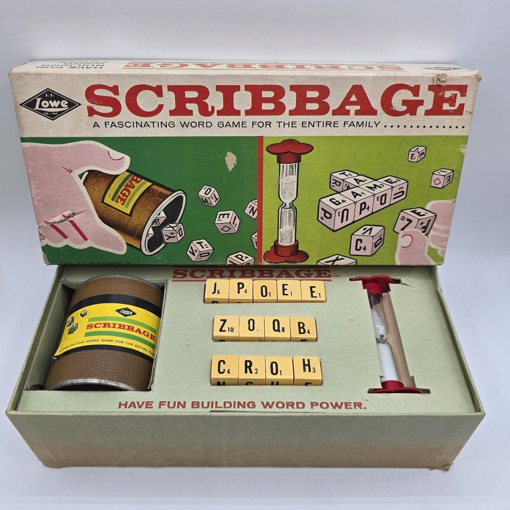 Vintage Original‎ 1963 Scribbage Family Word Game By E.S. Lowe